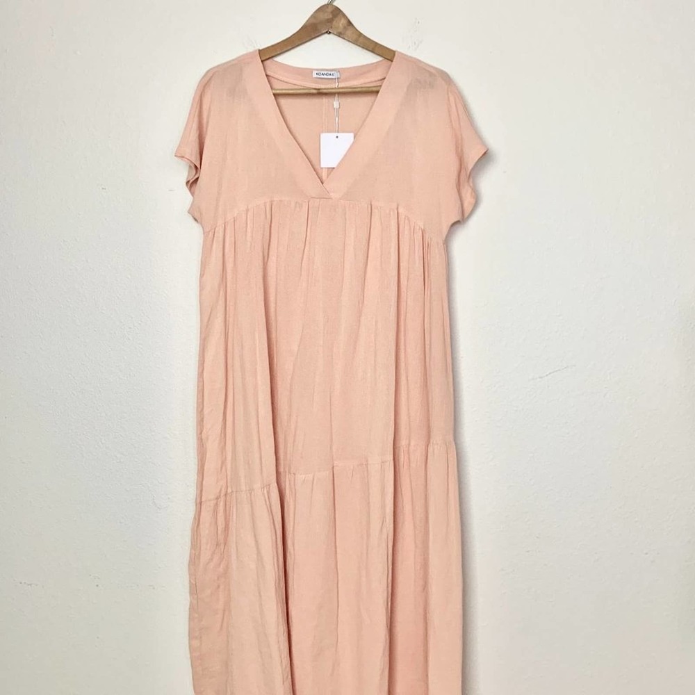 Koandaily Peach V-Neck Maxi Dress